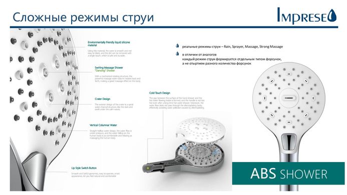 Imprese Centrum хром. Душ-колона, термостат для ванни: 1360/300/94. T-10300SQ