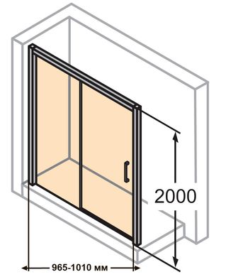 Чорні Душові Двері в нішу 100 см розсувні HUPPE Classics 2 C23204.069.321 в душову