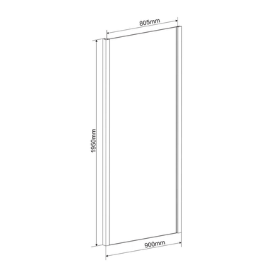 Душевая стенка 90 см EGER 599-153-90W(h) боковая стенка для душевых дверей