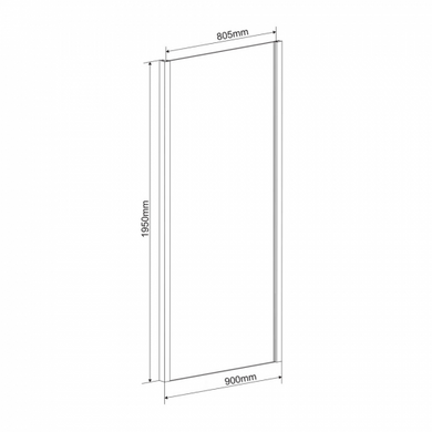 Душевая стенка 90 см EGER 599-163-90W(h) боковая стенка для душевых дверей bifold