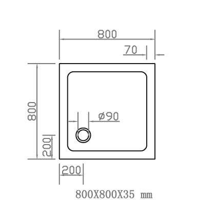 Мелкий Душевой поддон SMC 80*80 квадратный тонкий Eger 599-8080S