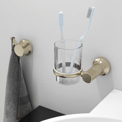 Imprese BRENTA никель-мат. Стакан для зубных щеток, на стену: стекло. ZMK081906230