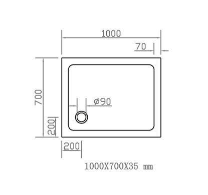 Мелкий Душевой поддон SMC 100*70 прямоугольный тонкий Eger 599-1070S прочный