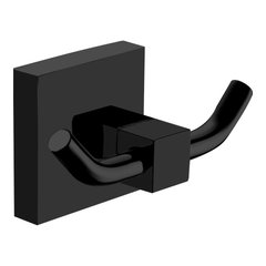 CUADRO черный крючок двойной в ванную комнату квадратный Volle 2536.200204
