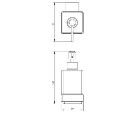 BITOV диспенсер дозатор для мыла квадратный, объем 280 мл, Imprese 170300