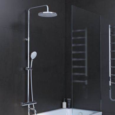 Imprese Centrum хром. Душевая система колонна с термостатом для ванны: 1130/230/100. T-10510