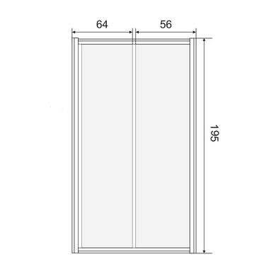Душові Двері в нішу 120 см розсувні EGER 599-153(h) в душову
