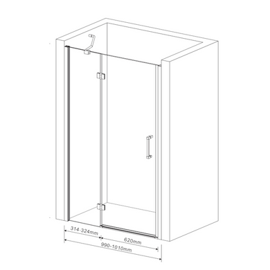 Душевая Дверь в нишу 100 см распашная EGER 599-701(h) в душевую